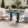 UPHA 16-Inch Round Side Table Set of 2 - Magnesium Oxide Roman Column End Table for Indoor & Outdoor Use,Dark Gray - 4 of 4