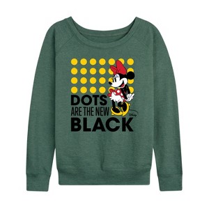 Women's - Disney - Mickey & Friends Lightweight French Terry Wide Neck Long Sleeve Shirt - 1 of 4