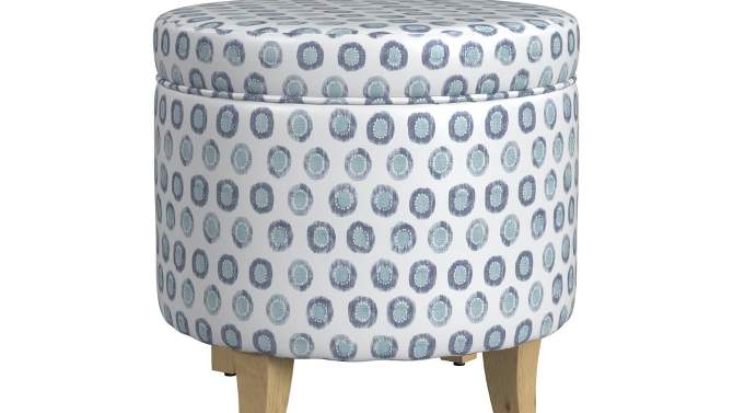 Cole Classics Round Storage Ottoman Flared Wood Leg - HomePop, 2 of 8, play video