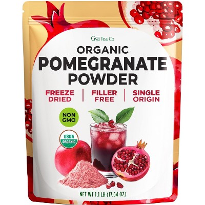 Gya Tea Co Pomegranate Powder 1.1lb (17.64 Oz) – 100% USDA Organic Freeze-Dried Whole Fruit – Antioxidant Rich Superfood For Drinks & More
