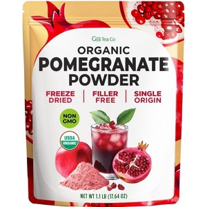 Gya Tea Co Pomegranate Powder 1.1lb (17.64 Oz) – 100% USDA Organic Freeze-Dried Whole Fruit – Antioxidant Rich Superfood For Drinks & More - 1 of 4