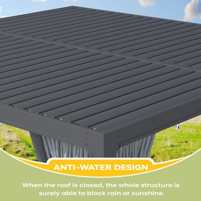 Erommy 12'x20' Outdoor Louvered Pergola - Thumbnail 4