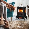 SEVOBAL Fireplace Insert Heater Mantel 3D Flame Heater Fireplace Stove Bottom Air Outlet Fire Place Panoramic 3-Side View, Black, 17.9"*11.2"*21.3" - 4 of 4