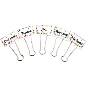 Teacher Created Resources Confetti Binder Clips, Large, Classroom Management, Pack of 5 (Case of 3) - 1 of 1
