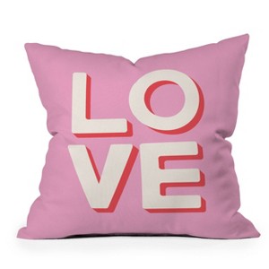 Deny Designs April Lane Art Love Pink Square Indoor Throw Pillow - 1 of 4