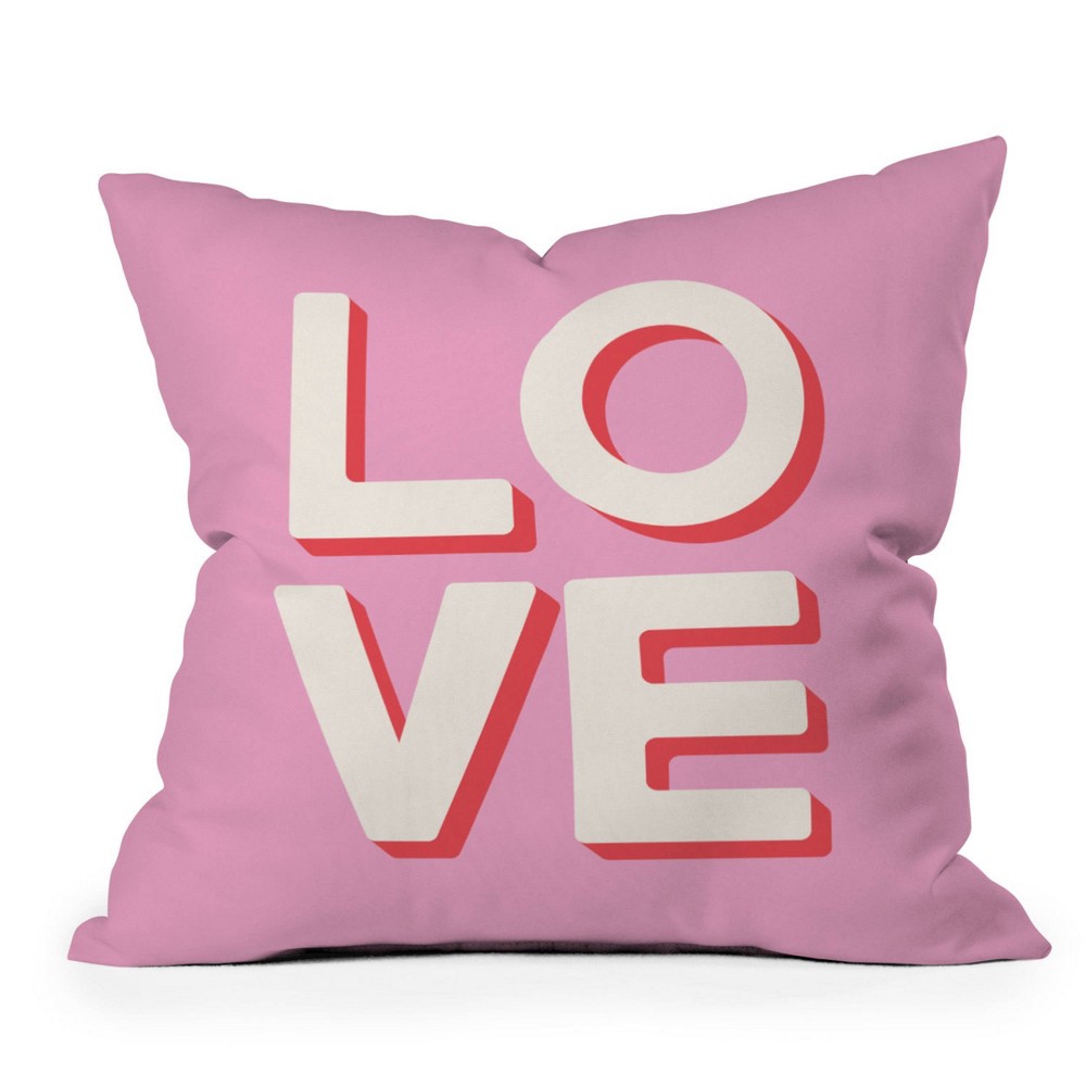 Photos - Pillow Deny Designs 18"x18" April Lane Art Love Pink Square Indoor Throw 