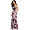 WhizMax Women's Strapless Bohemian Floral Party Maxi Dress High Waist ube Top Boho Beach Dress with Pockets - 2 of 4