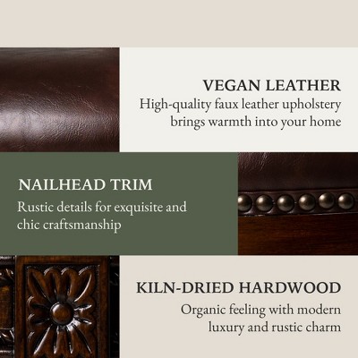 Pullman Dark Walnut 31" Swivel Bar Stool with Vegan Leather