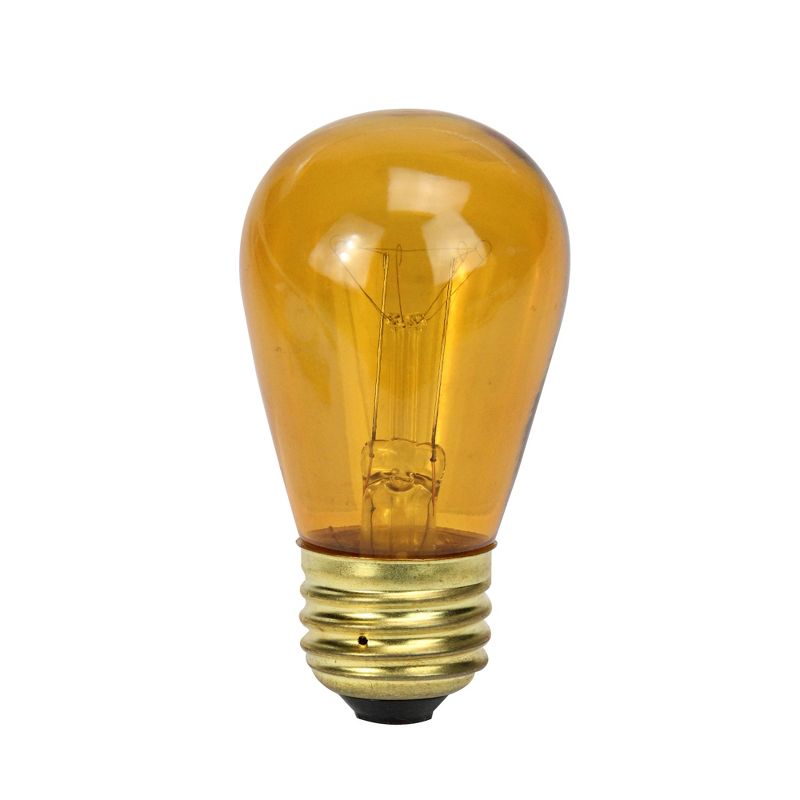 Northlight Pack of 25 Incandescent S14 Amber Christmas Replacement Bulbs, 4 of 7