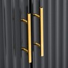 63.1in 4-Vertical Wavy Slatted Doors Sideboard,Storage Cabinet With Elegant Design, Legs with Painted,Metal Handles,for Kitchen, or Entryway(Black) - 4 of 4