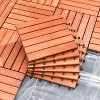 Gulches 6-Slat Interlocking Deck Tiles (Set of 10), Reddish Brown Eucalyptus Wood, for Indoor/Outdoor Use - 2 of 4