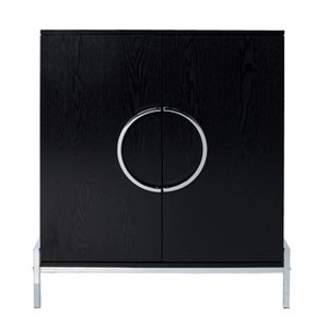 Pierton Double-Door Bar Cabinet - Black - SEI - 1 of 4
