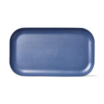 TAG Blue Brooklyn Melamine Brooklyn Melamine Plastic Dinning Serving Platter Dishwasher Safe Indoor/Outdoor 17x10 inch Serving Platter