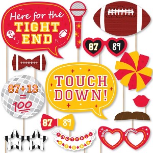 Big Dot of Happiness In My Football Era - Red and Gold Sports Party Photo Booth Props Kit - 20 Count - 1 of 4