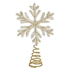 Kurt Adler Christmas/Holiday Snowflake Treetopper, Gold, 7" - 1 of 4