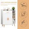Tangkula Floor Storage Cabinet Free Standing Cupboard Chest w/1 Drawer 2 Doors 3 Shelves - 2 of 4