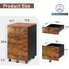 GALAXHERO 3-Drawer Rolling File Cabinet with Lock, Wood Under Desk Filing Cabinet for Home Office, Fits Letter/Legal/A4 Size - 3 of 4