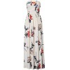 Coolmee Women's Summer Floral Dress Casual Sexy Strapless Party Wedding Guest Beach Formal Maxi Dress - 4 of 4