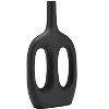 Sagebrook Home 9"Lx2"Wx15"H, Metal Hollow Handles Vase, Black, Decorative Vase for Wedding and Home Decor, Crafted with Aluminum, Modern and Elegant - 3 of 4