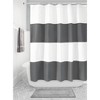 iDESIGN 72"x72" Zeno Wide Striped Shower Curtain Gray/White - 3 of 3