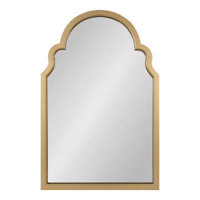 Gold Moroccan-Inspired Arched Wall Mirror with Scalloped Edges