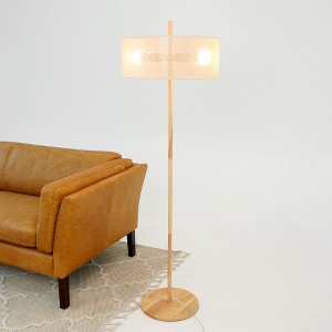 VYNXARIA 59"H Classic Modern Floor Lamp, Upward Lighting Design for Living Room,Oak and Natural - 1 of 4