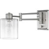 Progress Lighting Milner 1-Light Wall Bracket, Brushed Nickel, Clear Glass Shade - 3 of 4