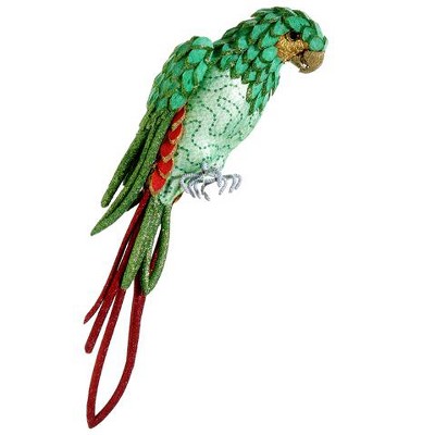 Allstate Floral 22.5" Green and Red Parrot with Tail Feathers Tabletop Decor