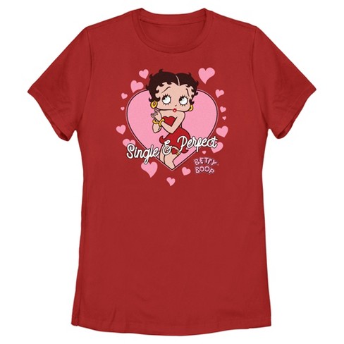 Women's Betty Boop Single & Perfect T-Shirt - Red - Small