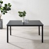 Hansen Rectangle Outdoor Metal Dining Table: Powder-Coated Steel, Umbrella Hole - Crosley - 3 of 4