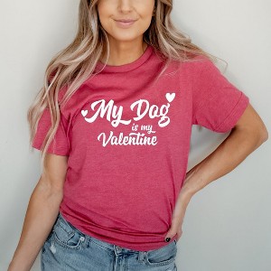 Simply Sage Market Women's My Dog Is My Valentine Short Sleeve Graphic Tee - 1 of 4