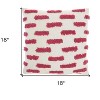 HomeRoots 18" Pink and White Geometric Cotton Throw Pillow - 3 of 4