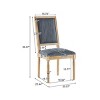 Set of 4 French Country Upholstered Dining Chairs with Cane Back and Rustic Wood Frame for Kitchen or Dining Room–Maison Boucle - 4 of 4