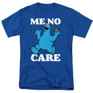 Men's Sesame Street Cookie Monster Me No Care T-Shirt - 1 of 4