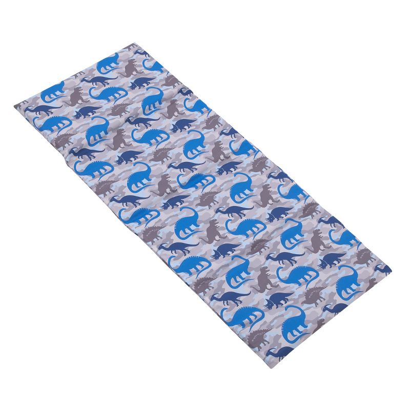 Everything Kids Dinosaur Blue and Grey Preschool Nap Pad Sheet, 1 of 6