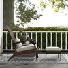 Gulche Patio Wicker Adirondack Chair with Ottoman, Outdoor Fire Pit Chair with Cushions, High-Back, Large Seat for Deck, Garden,Backyard, Cream White - 3 of 4