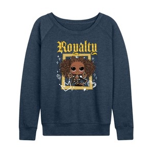 Women's - LOL Surprise! - Royal Bee Lightweight French Terry Wide Neck Long Sleeve Shirt - 1 of 4