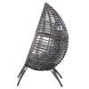 Outsunny Patio Wicker Lounge Chair with Soft Cushion, Outdoor/Indoor PE Rattan Egg Teardrop Cuddle Chair with Height Adjustable Knob for Garden - 4 of 4