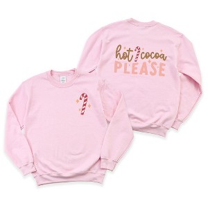 Simply Sage Market Women's Graphic Sweatshirt Hot Cocoa Please Front And Back - 1 of 3