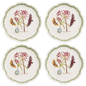 Portmeirion Botanic Garden Lotus Blossom Dinner Plates, Set of 4 - Lily Porcelain Plates with Butterfly Motif, 11.25" - Microwave & Dishwasher Safe - 1 of 4