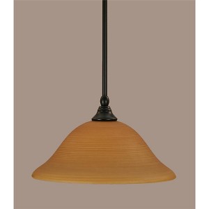 Toltec Lighting Any 1 - Light Pendant in  Matte Black with 12" Cayenne Linen Shade - 1 of 1