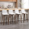 Bekrvio 26" Counter Height Bar Stools - PU Leather Swivel, L Shape Back, Upholstered, Mid-Century Modern Chairs for Kitchen Counter Island - 2 of 4