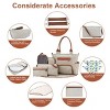 Racxily 8Pcs Baby Nappy Diaper Bags Set for Mom Dad Handbags Multifunctional Diaper Changing Bags with Bottle Bag,2 Burp Cloths&Hook - 3 of 4