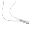 EVERLY JEWELRY | Sterling Silver 1 2/5ct DEW Created Moissanite Graduated 3-Stone Pendant with Chain, 18 inc - 4 of 4