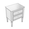 Glass Elegant Mirrored Side Table with 2 Drawers, Modern Silver Finished for Living Room - 4 of 4