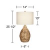 360 Lighting Corona 25 1/2" High Coastal Modern Table Lamps Set of 2 Woven Reed Off-White Shade Living Room Bedroom Bedside (Colors May Vary) - 4 of 4