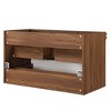 Modway Render 36" Wall-Mount Bathroom Vanity Cabinet – Mid-Century Modern Storage Cabinet in Walnut (Sink Not Included) - 4 of 4