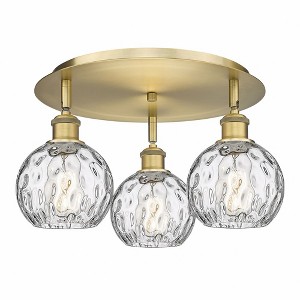 Athens Water Glass - 3 Light Flush Mount In Industrial Style-8.63 Inches Tall and 17.63 Inches Wide - 1 of 1