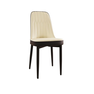 NicBex Set of 2 Dining Chair Contemporary PU Leather Metal Legs Side Chair with Cushion Seats for Kitchen,Dining Room