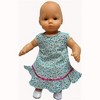 Doll Clothes Superstore Size 12 Matching Girl And Doll Blue Calico Flowers Dress - 4 of 4